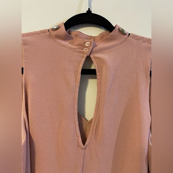 NWT, Light Pink, Studded Choker, Keyhole, Floor Length Dress, Size S - Picture 5 of 8